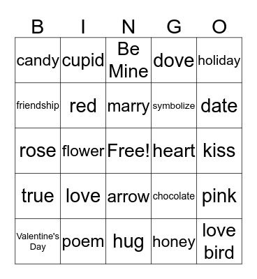 Valentine's Day Bingo Card