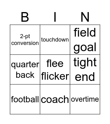 Elijah Bingo Card
