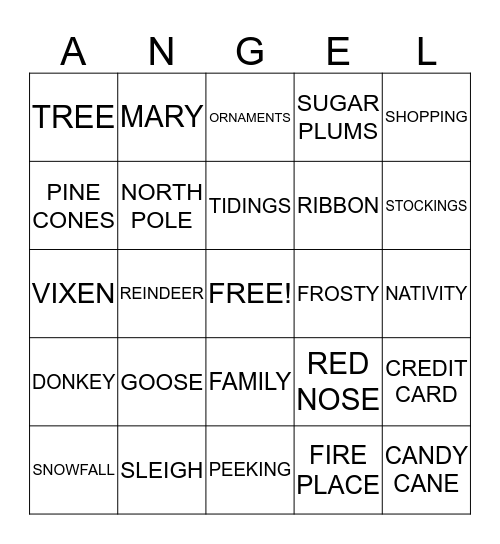 CHRISTMAS BINGO Card