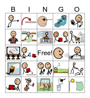 Neighborhood Verbs Bingo Card