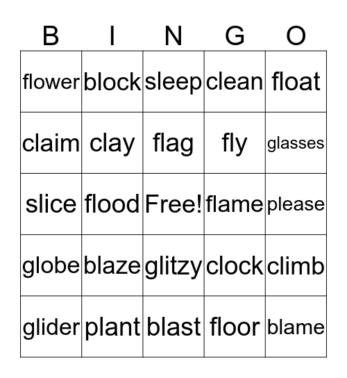 L Blends Bingo Card