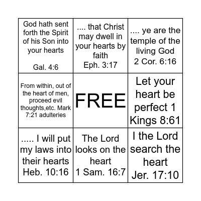 My Heart -- Christ's Home Bingo Card