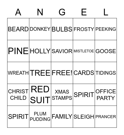 CHRISTMAS BINGO Card