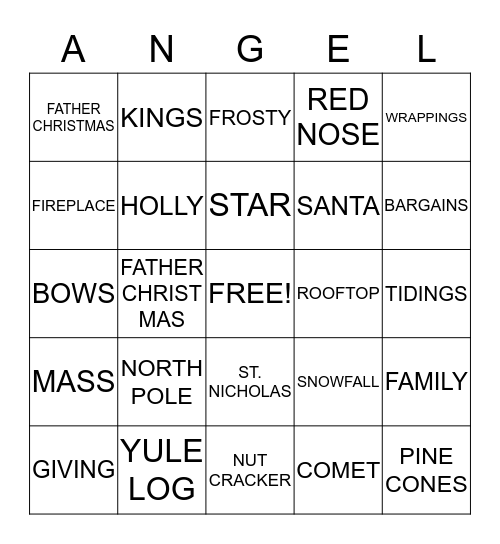 CHRISTMAS BINGO Card