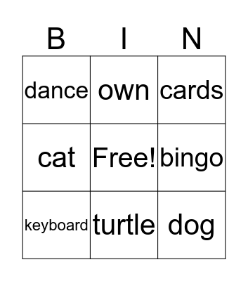 Cruz Bingo Card