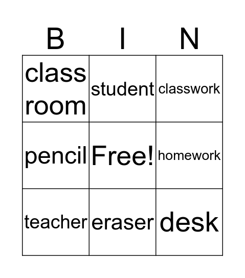 Lyndon Bingo Card