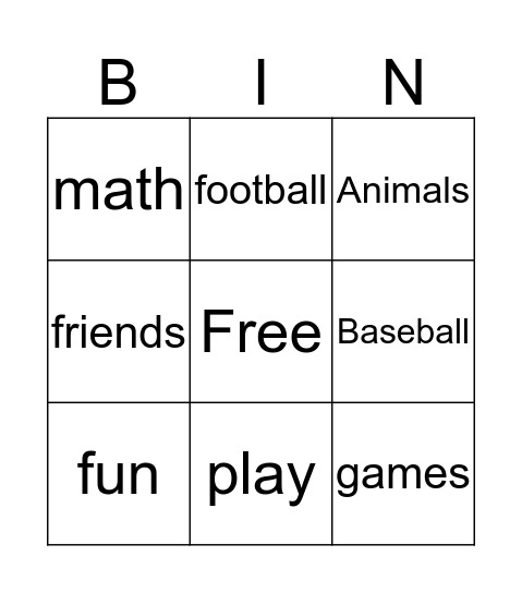 David Bingo Card