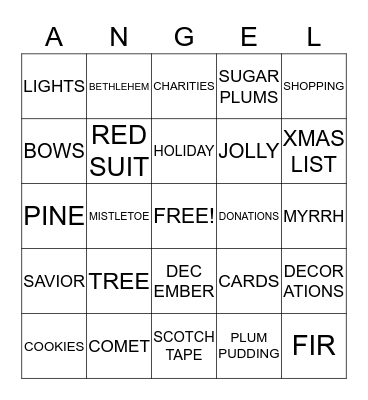 CHRISTMAS BINGO Card