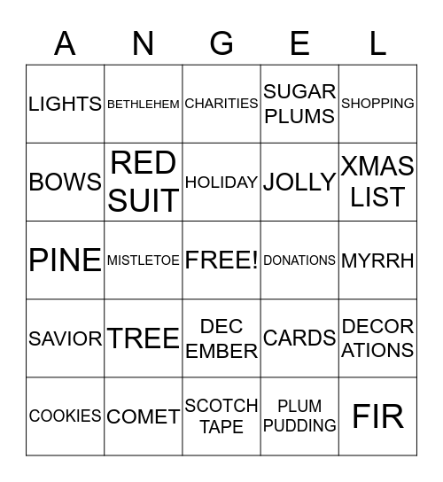 CHRISTMAS BINGO Card