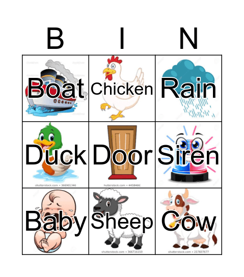 "What do you hear?" Bingo Card