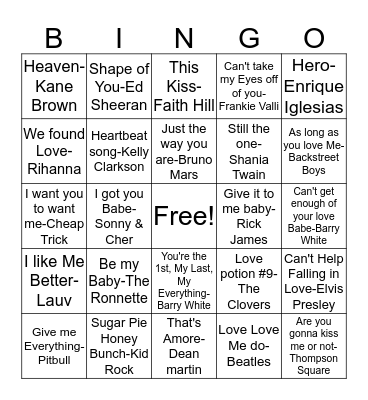 HD1 Date Night Bingo Card