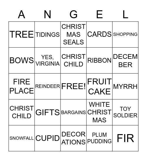 CHRISTMAS BINGO Card