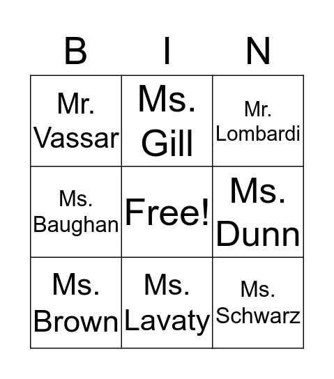 Rudy Escobar  Bingo Card