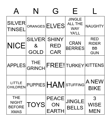 CHRISTMAS BINGO Card