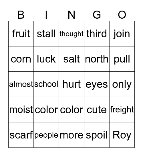 Phonics Fun! Bingo Card