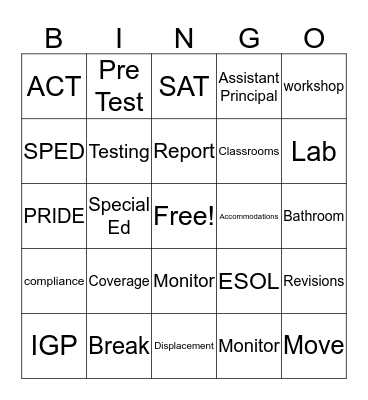 AHS  Bingo Card