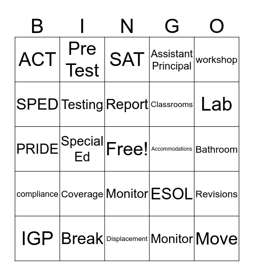 AHS  Bingo Card
