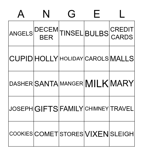 CHRISTMAS BINGO Card