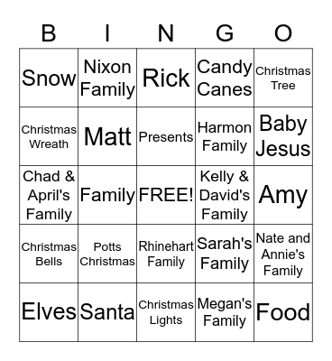 Christmas Bingo Card