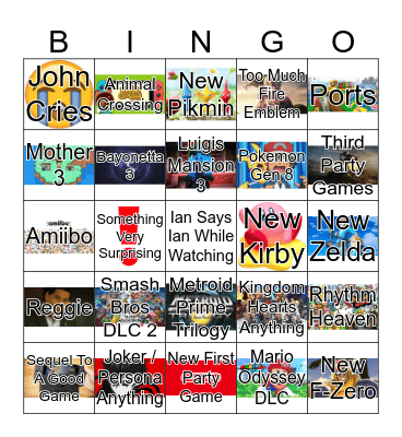 Nintendo Direct 02/13/2019 Bingo Card