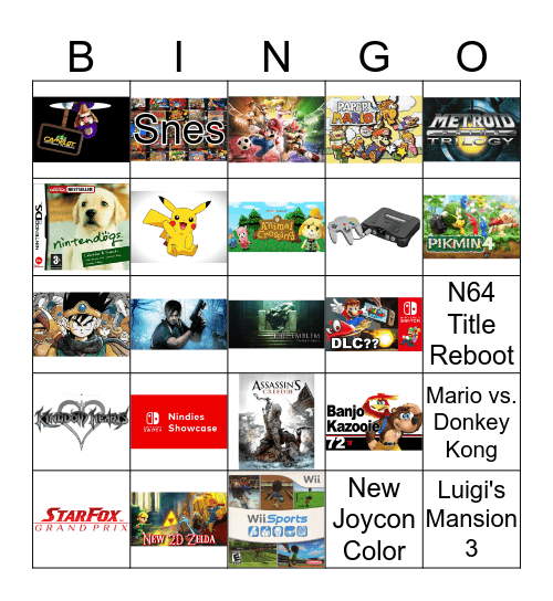 Nintendo Direct Bingo- Feb. 13th Bingo Card