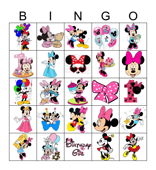Minnie Mouse Bingo Card
