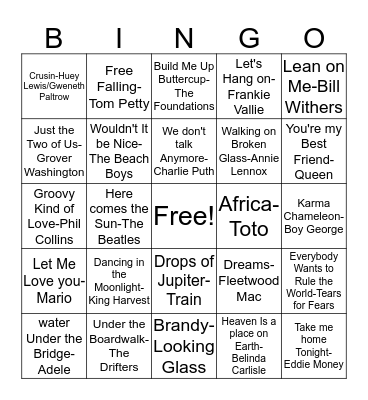 BB21 Chillin Grooves Bingo Card