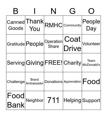 People Day BINGO Card