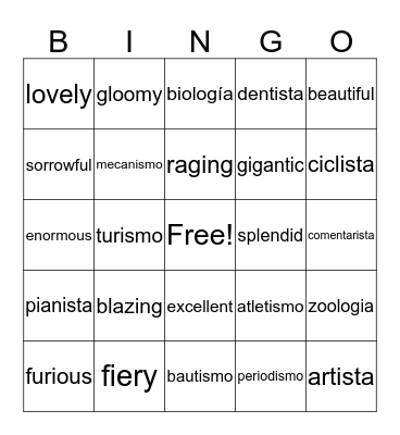 Spelling words: Valentine's Day Edition Bingo Card