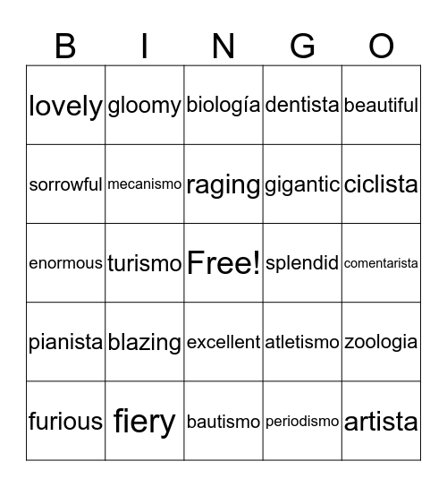 Spelling words: Valentine's Day Edition Bingo Card