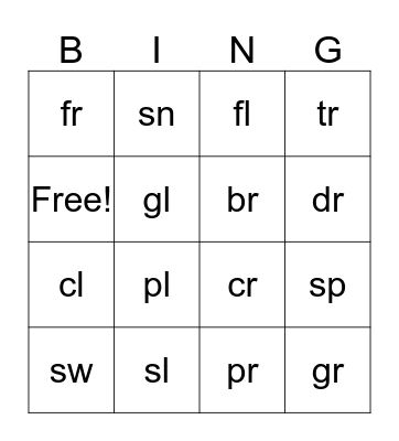 Bingo With Blends Bingo Card