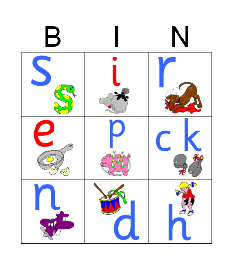 Jolly Phonics Bingo Card