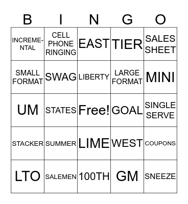 ADMIRAL BEVERAGE CSD Bingo Card