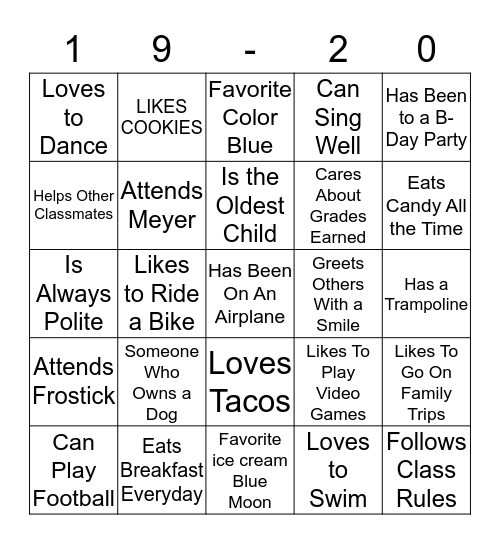 Getting To Know You at CLMS Bingo Card