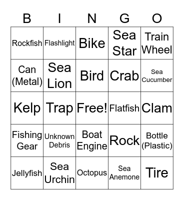 Ocean Sciences Club ROV Bingo Card