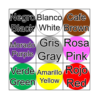 Bingo de Colores/ Color Bingo Card