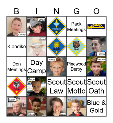 Cub Scout Spotlight Bingo Card