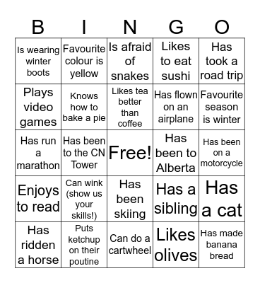 Coffee Group BINGO Card