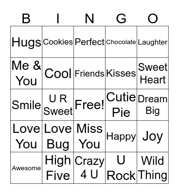 Valentine's Day Bingo Card