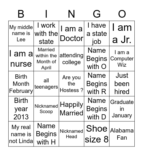 FAMILY TIDE Bingo Card