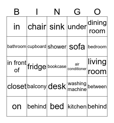 Welcome Home! Bingo Card