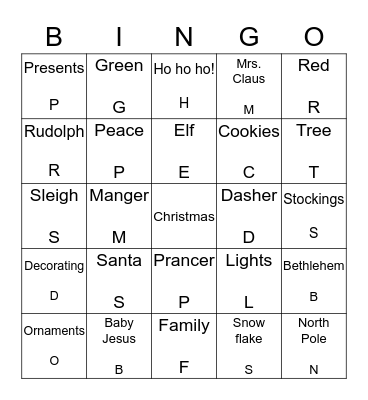 CHRISTMAS FUN! Bingo Card