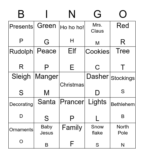 CHRISTMAS FUN! Bingo Card