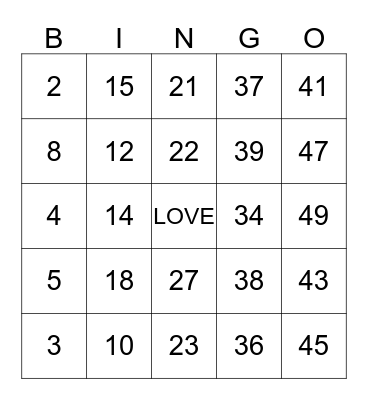 Happy Valentine's Day! Bingo Card