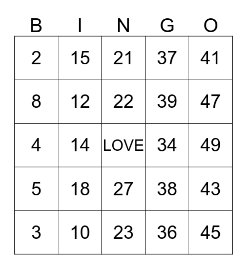 Happy Valentine's Day! Bingo Card