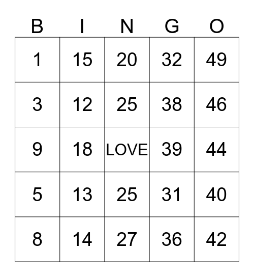 Happy Valentine's Day! Bingo Card