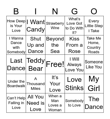 Happy Valentine's Day! Bingo Card