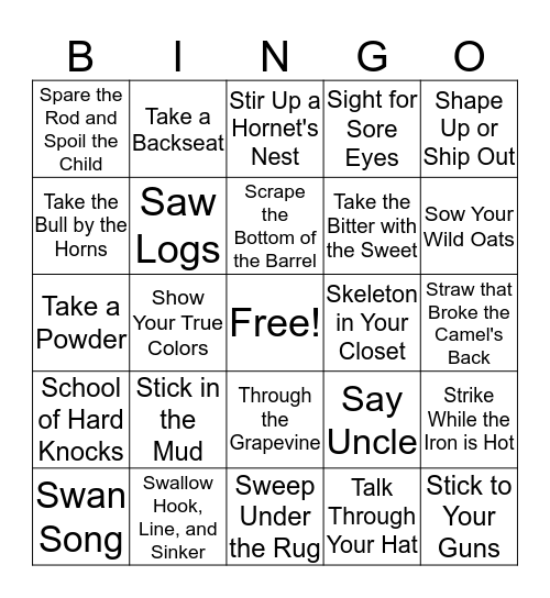 idiom-bingo-card