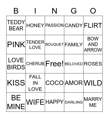 VALENTINES DAY 2019 Bingo Card