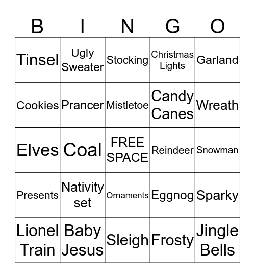 Christmas Bingo Card